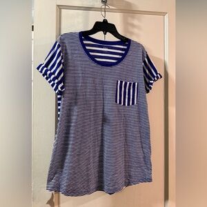 a.n.a Navy and White Striped Top
